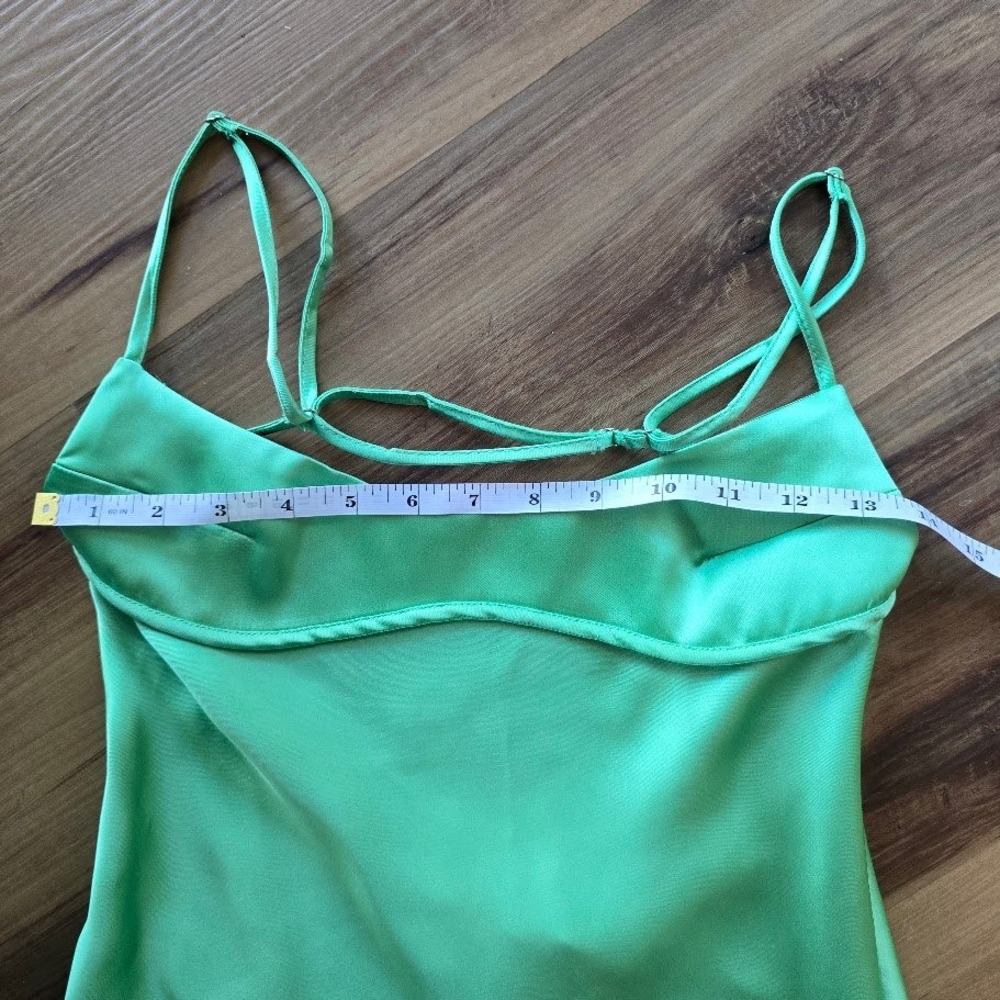Zara Mint Green Satin Midi Slip Camisole Dress Backless Strappy Womens S Chic - Picture 10 of 16